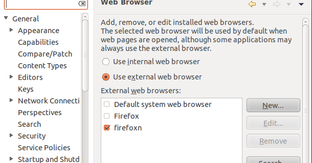 enable chrome as external web browser mac for eclipse