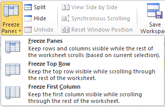 excel for mac freeze top row